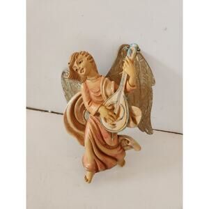 Vintage Christmas Cherub Angel Figurine mandolin Nativity  5" Italy